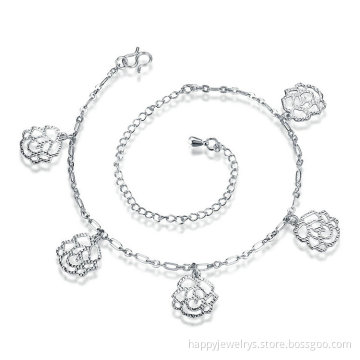 Jenia Body Chain Jewelry Silver Plated Button Charm Fashion Anklet For Women